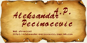 Aleksandar Pečinoćević vizit kartica